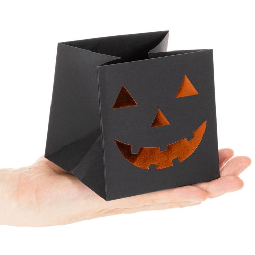Papirpose med gresskaransikt, Halloween-dekorasjon 10 cm, 6 stk. | Floristik24.no