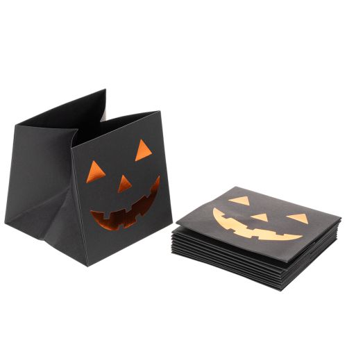 Papirpose med gresskaransikt, Halloween-dekorasjon 10 cm, 6 stk. | Floristik24.no