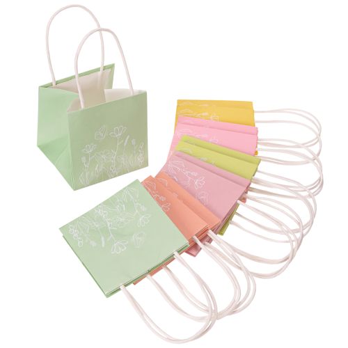 gjenstander Gavepose med blomsterdesign, liten gavepose til spesielle anledninger, 12 cm, 12 stk.