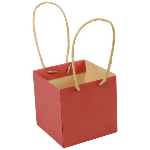 gjenstander Papirposer røde med håndtak gaveposer 10,5×10,5cm 8stk