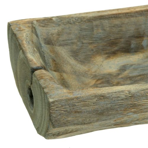 Floristik24 Dekorativ bolle Paulownia treverk 37cm x 14cm H7cm