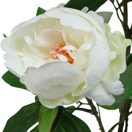 gjenstander Kunstig Paeonia, pion i potte, dekorativ plante hvite blomster H57cm