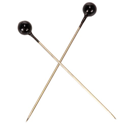 Blomsternåler med sorte perlehoder, Ø4 mm, 40 mm, 150 stk. | Floristik24.no