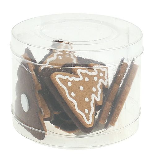 Floristik24 Følte klistremerker pepperkakergran 4,5cm 12stk