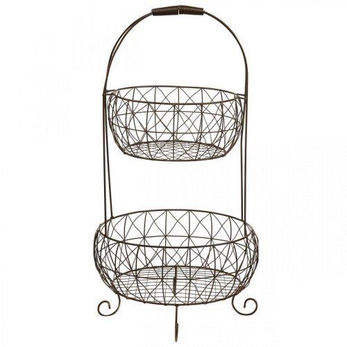 Floristik24 Plant etagere vintage metallkurvstativ 2-lags 62cm