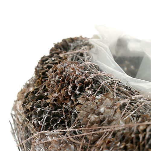 Floristik24 Plantehjerte laget av kjegler 29cm x 20cm hvitkalket 2stk