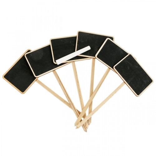 Floristik24 Planteplugger tre plug-in skilt mini kritttavle 8,5×6cm 6stk