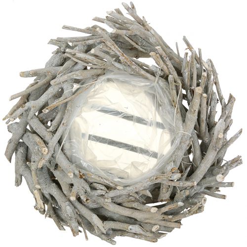 Floristik24 Planterkrans laget av grener grå Ø42cm