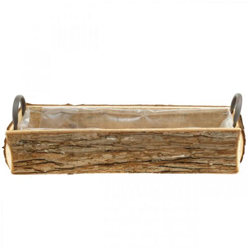 Floristik24 Plantekar, trekasse med bark, blomsterpotte med håndtak 46cm