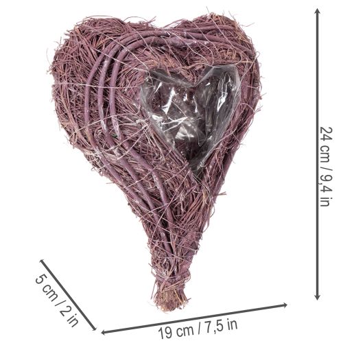 Plantehjerte med foliedekorasjon til planting 24 cm | Floristik24.no
