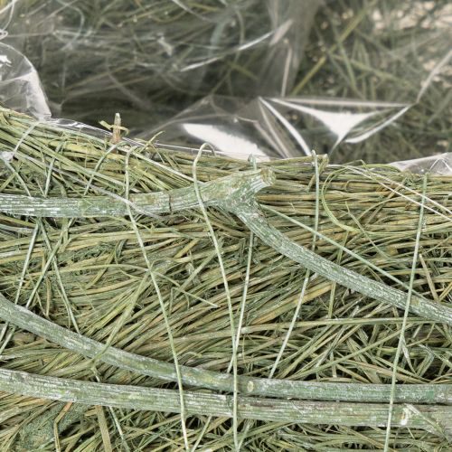 Hjerteformet bolle laget av naturlig gress med plantefolie, 38 cm | Floristik24.no