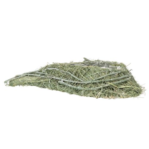 Hjerteformet bolle laget av naturlig gress med plantefolie, 38 cm | Floristik24.no