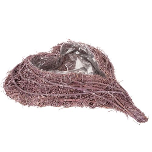 Hjerteformet bolle laget av kvister med folieinnlegg, 37 cm