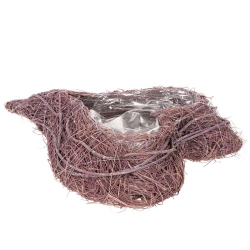 Hjerteformet bolle laget av kvister med folieinnlegg, 37 cm | Floristik24.no