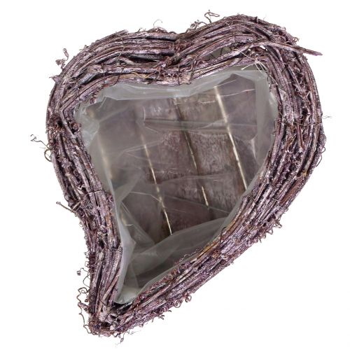 Floristik24 Plantehjerte fra vine bjørnebær hvit vasket 27cm x 24cm