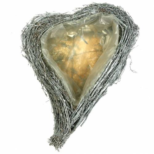 Floristik24 Plante hjertegrener vasket hvite 60cm x 42cm