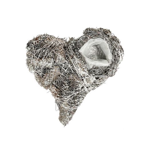 Floristik24 Plantehjertekegler 20x20cm hvitkalkede 3stk