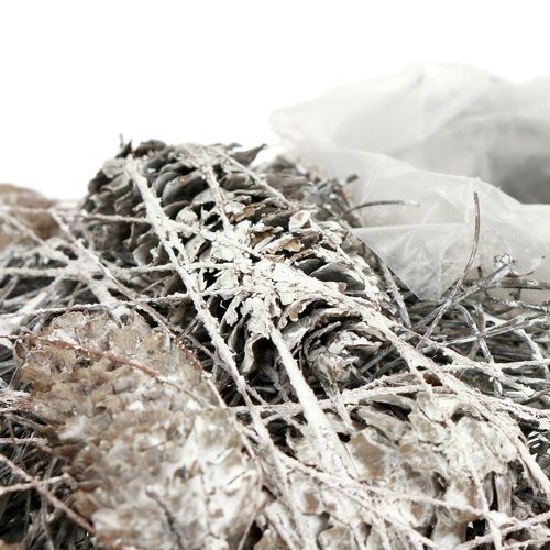 Floristik24 Plantehjertekegler 20x20cm hvitkalkede 3stk