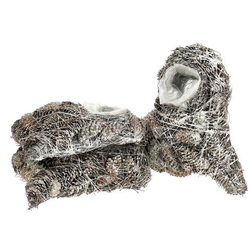 Floristik24 Plantehjertekegler 20x20cm hvitkalkede 3stk