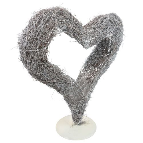 Floristik24 Plantehjerte Stående Vinrankehjerte Hvit Bordpynt 36×9×48cm