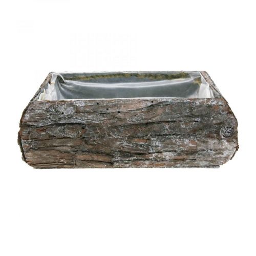 Floristik24 Plantekasse laget av tre dekorativ planteskål med bark 18×13×6cm
