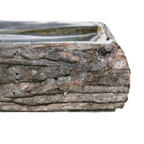 Floristik24 Plantekasse laget av tre dekorativ planteskål med bark 18×13×6cm