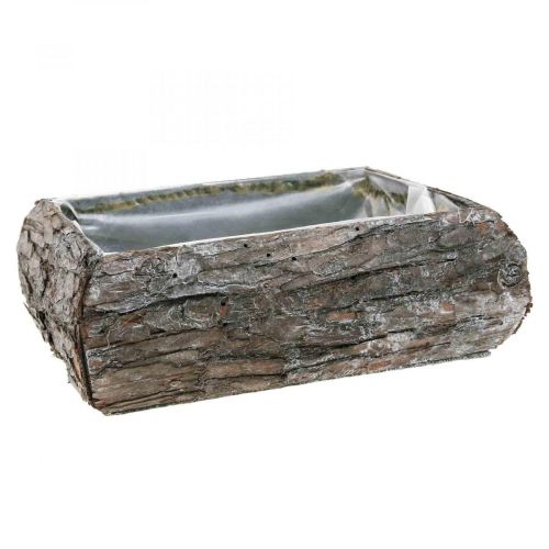 Floristik24 Plantekasse laget av tre dekorativ planteskål med bark 18×13×6cm