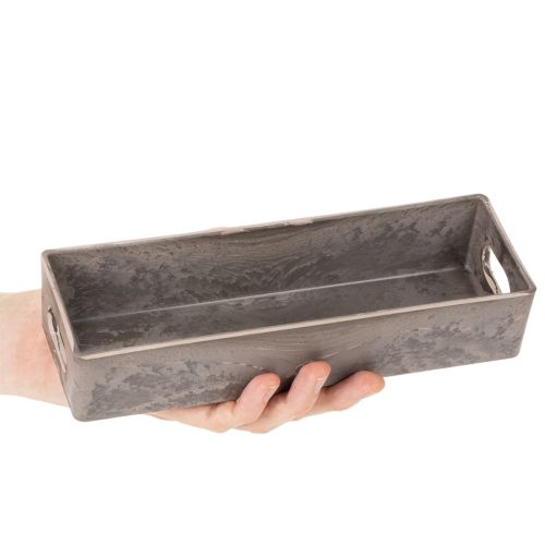 Kompakt rektangulært brett, allsidig bruk for dekorasjon og planting, 23 cm | Floristik24.no