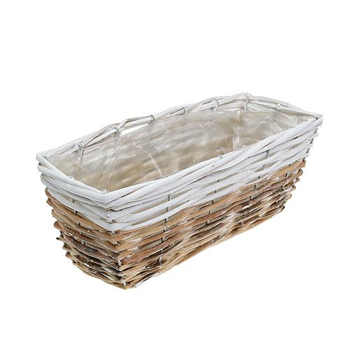 Floristik24 Plantekasse 31x13cm hvit-natur