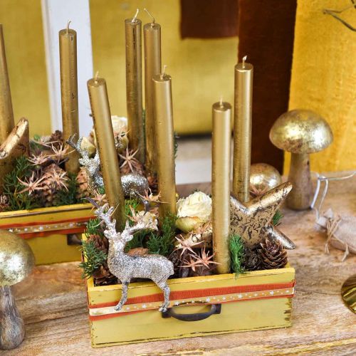 Floristik24 Plantekasse treskuff Shabby Chic Gul 25x13x9cm