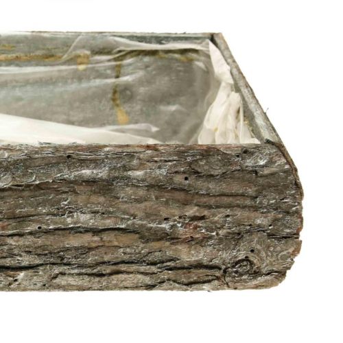 Floristik24 Plantekasse laget av tre dekorativ planteskål med bark 33×15×7cm