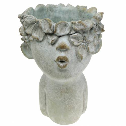 Floristik24 Plantehode bysteinsstøpt Ø17,5cm H26cm