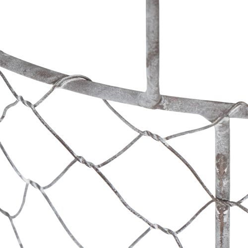 gjenstander Plantekurv med innsats, trådkurv, blomsterkasse, vårsølv, hvitkalket, shabby chic, Ø22 cm H17,5 cm