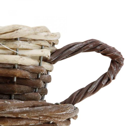 Floristik24 Flettet plantekurv, plantekopp med fat Ø12cm