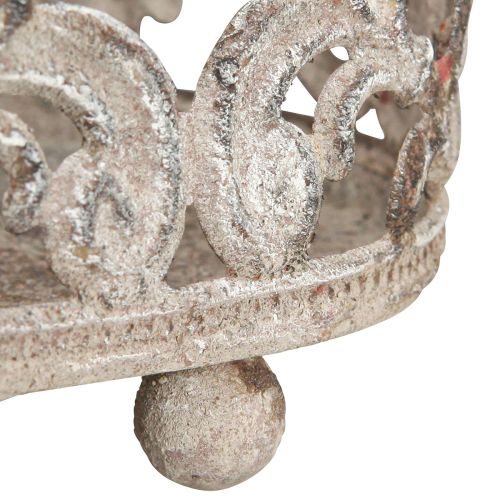 Floristik24 Dekorativt brett ovalt antikk utseende grå rust 26/21cm sett med 2 stk