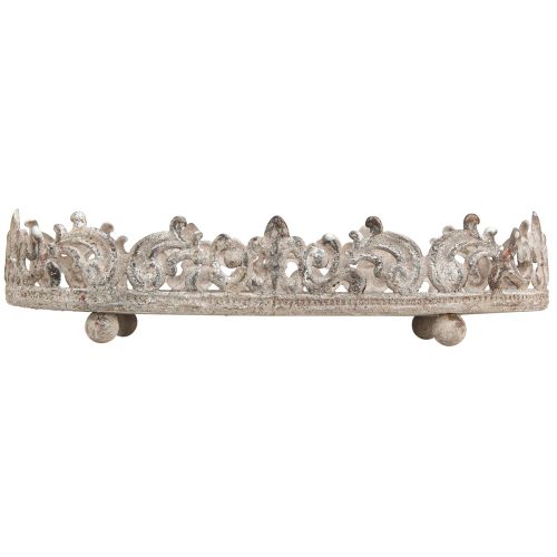 Floristik24 Dekorativt brett ovalt antikk utseende grå rust 26/21cm sett med 2 stk