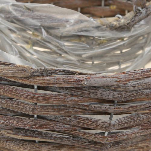 gjenstander Planteringer i trerotting, naturgrå, Ø40/45 cm, sett med 2.