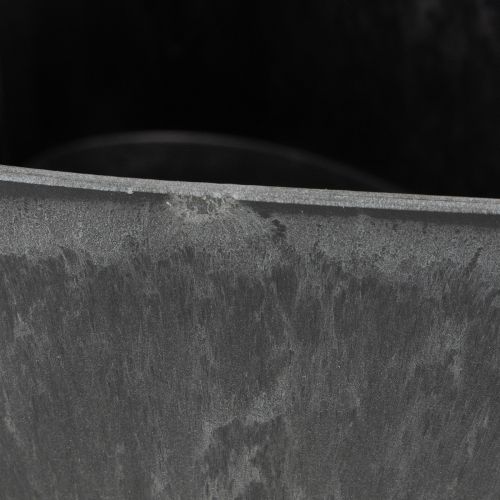 Floristik24 Blomsterskål hjerte dekorativ plastskål antrasitt 13 × 16 × 6,5 cm