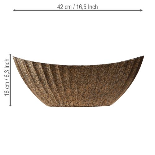 Floristik24 Planteskål med riller oval antrasittgull 41,5 × 16 × 16 cm