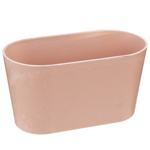 Floristik24 Planteskål oval pynteskål plast rosa brun 20×10×11cm 3stk