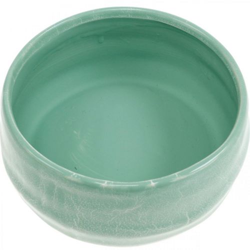 Floristik24 Planteskål med kurvmønster, keramisk dekorasjon, rund arrangementsskål Ø16cm H7,5cm