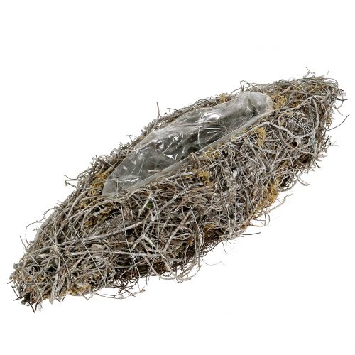 Floristik24 Planteskip laget av vintreet hvitvasket 40cm x 13cm