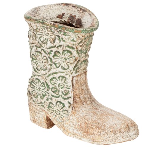 Blomsterpotte cowboystøvel plantesko vintage blomstermønster 24cm kjøpe | Floristik24.no