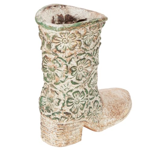 Blomsterpotte cowboystøvel plantesko vintage blomstermønster 24cm | Floristik24.no