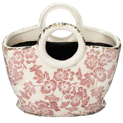 gjenstander Dekorativ blomsterpotte med håndtak, blomster, 21 cm