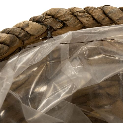 gjenstander Plantekopp med skål, liten plantekurv av strå, Ø17 cm H13 cm