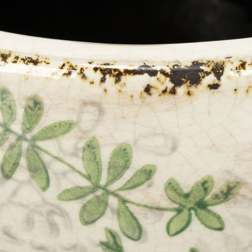 gjenstander Keramisk blomsterpotte med blomstermønster, romdekorasjon, 18 cm