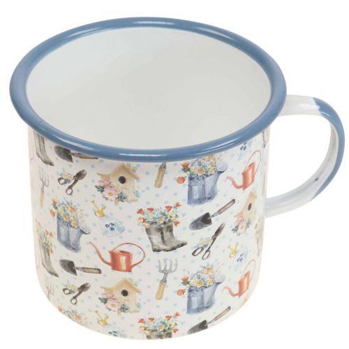 Floristik24 Plantekopp emalje dekorative kopp hagemotiv Ø11cm