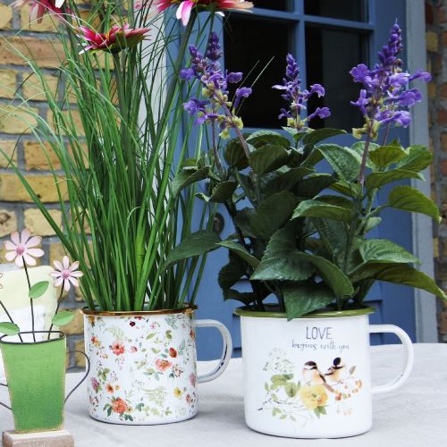 gjenstander Plantekopp Emaljekopp for planting sier Ø11cm