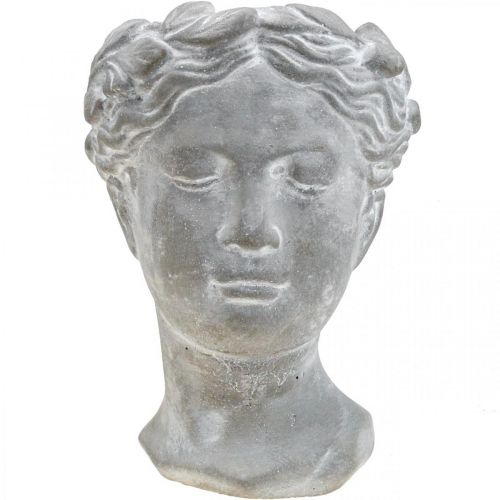 Floristik24 Plantepottebyste hvitvasket plantehode betong Ø10cm H21cm